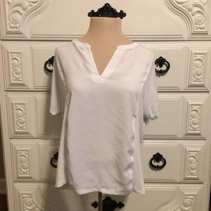 White Chiffon Vneck Blouse