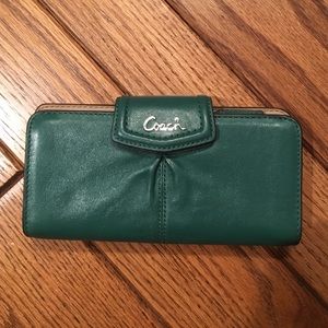Green leather Coach Wallet