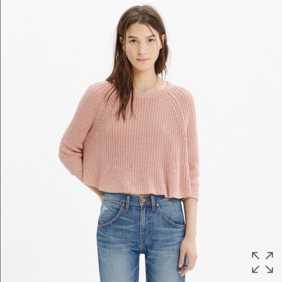 Madewell Tops - NWT MADEWELL TAN SWING CROP SWEATER