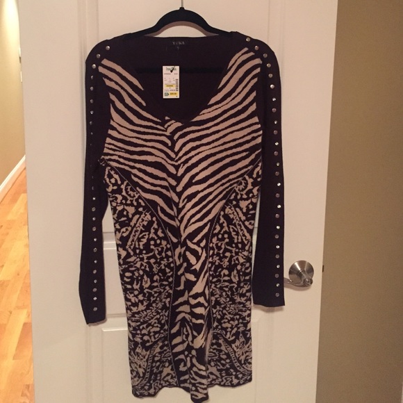 Super cute animal print sweater dress
