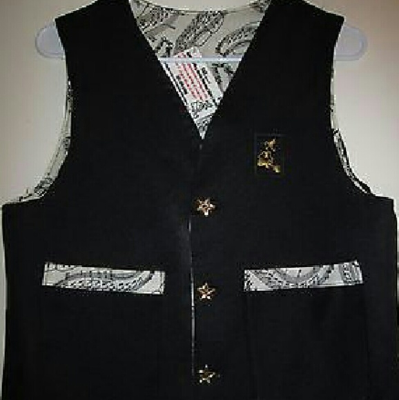 SKR-MUSIC THEMED CHILDRENS VESTS-SZ 14-MUSIC NOTES