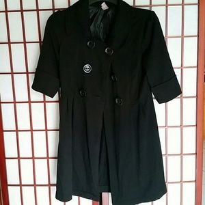 Black 3/4 sleeve outerwear