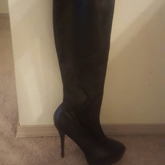 Leather over-the-knee boots