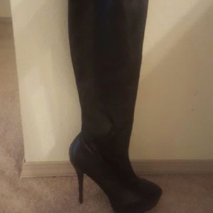 Leather over-the-knee boots