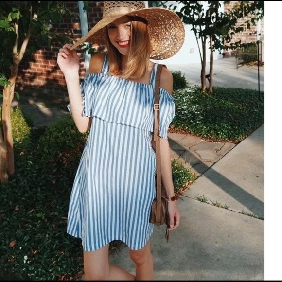 ANTHROPOLOGIE REHOBOTH STRIPED MINI DRESS WHITTWO - Picture 2 of 4