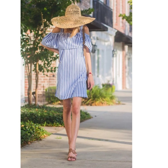 ANTHROPOLOGIE REHOBOTH STRIPED MINI DRESS WHITTWO - Picture 3 of 4