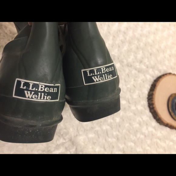 L.L. Bean Wellie Rain Boots Army Green SZ 10 - Picture 4 of 4