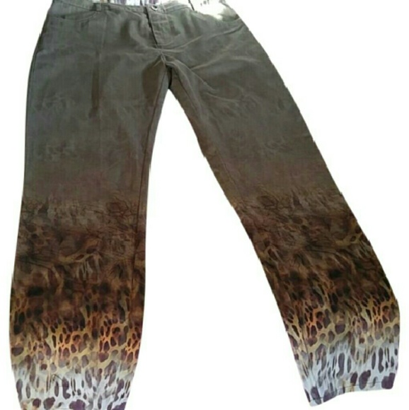 NWOT Vintage Ombre Brown Animal print pants (sz 8)