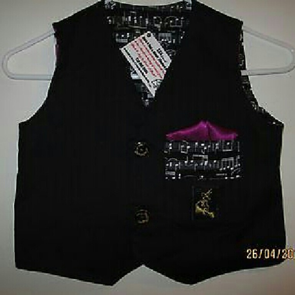 SKR-CHILDRENS MUSIC THEMED VEST-SZ 6-MUSIC NOTES