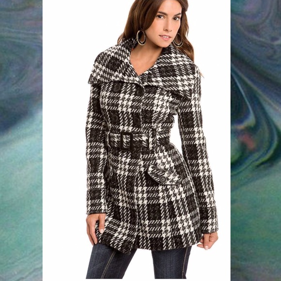 Guess Roxy wool houndstooth coat - Picture 1 of 4