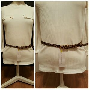 BCBG skinny cheetah belt