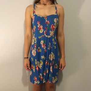 Blue Floral Spring/Summer Dress with Pockets!