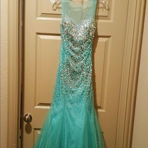 Teal prom dress