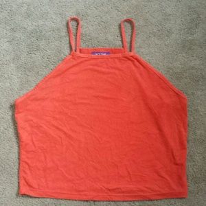 Blood orange halter crop top