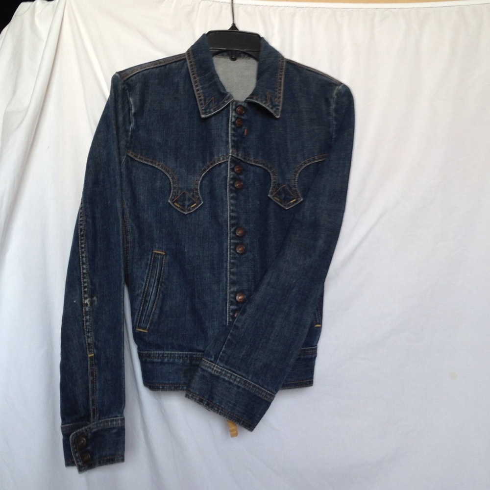 7 FOR ALL MANKIND JEAN WESTERN JACKET SZ M