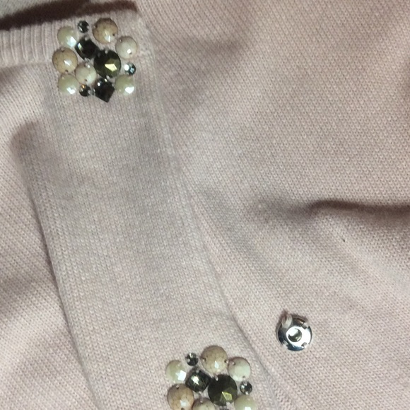 Soft Pink Cardigan with Beaded Detail