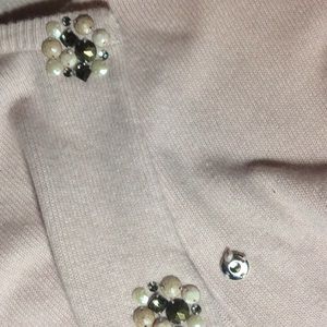 Soft Pink Cardigan with Beaded Detail