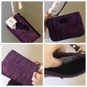 New Purple Coach Wristlet