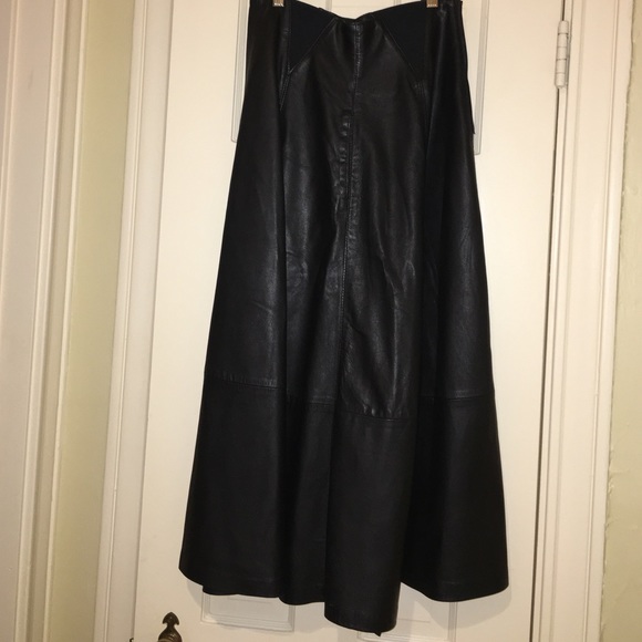 Bagatelle a-line long leather skirt
