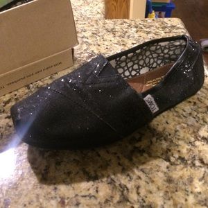 Sparkly black Toms
