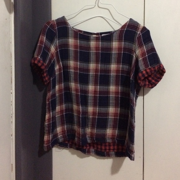 Plaid schoolgirl top