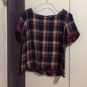 Plaid schoolgirl top