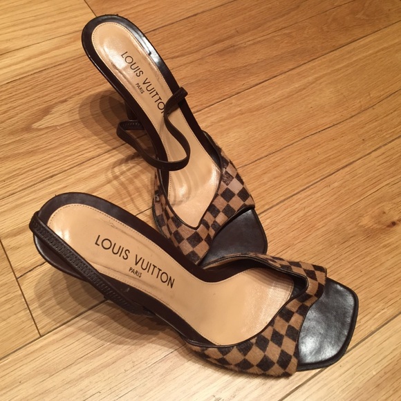 Louis Vuitton pony hair kitten heels