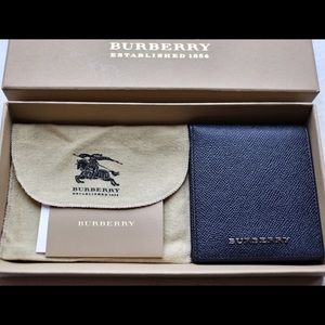 New Burberry Midnight Blue Leather Bifold Wallet