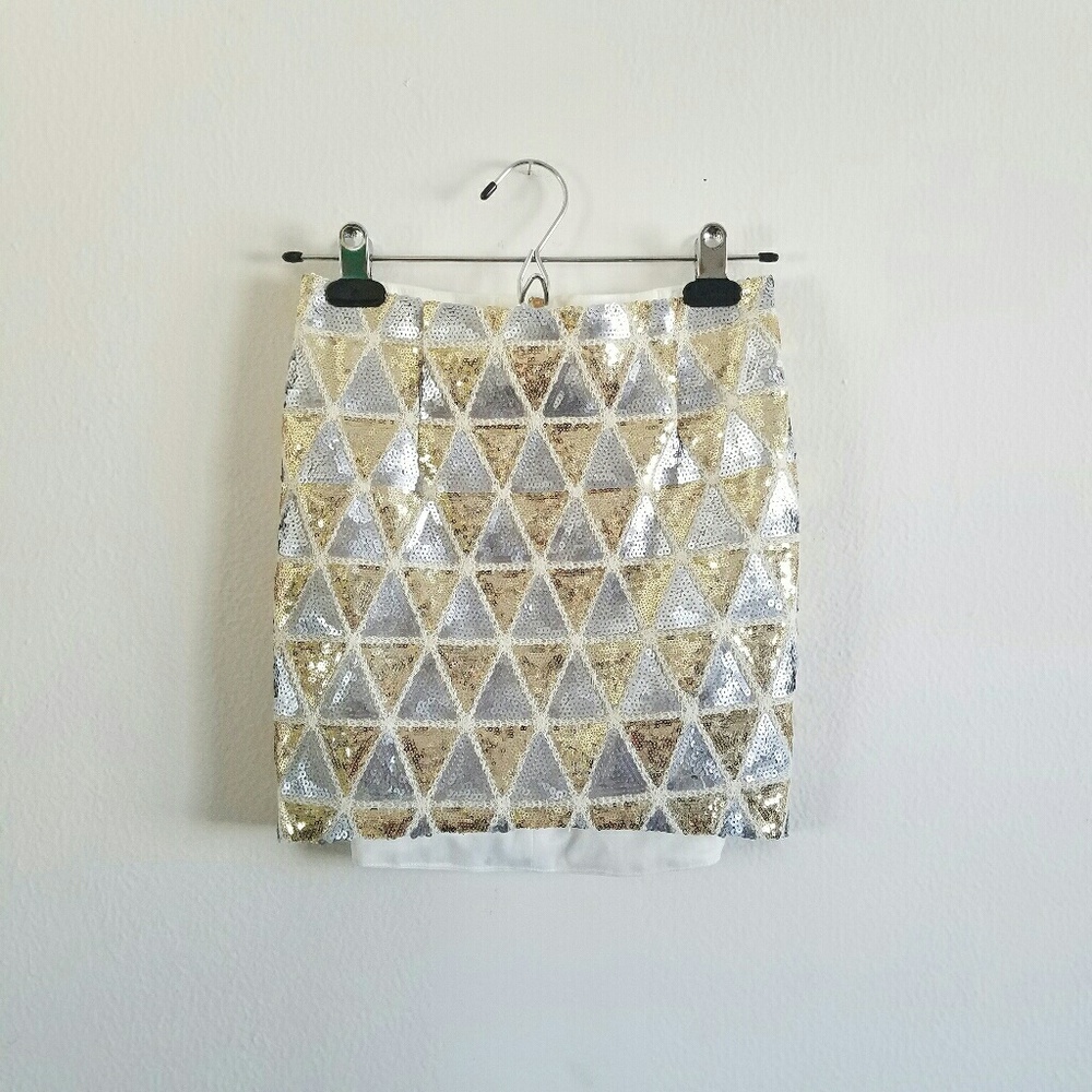 Gold and silver sequins skirt
