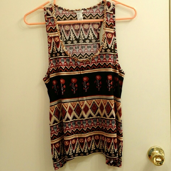 New Forever 21 Contemporary Printed Tank Top