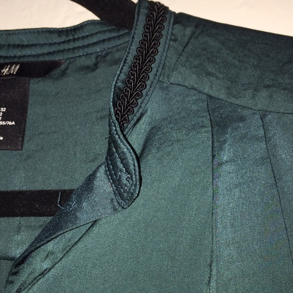 H&M green/teal blouse, size 2 - Picture 2 of 3