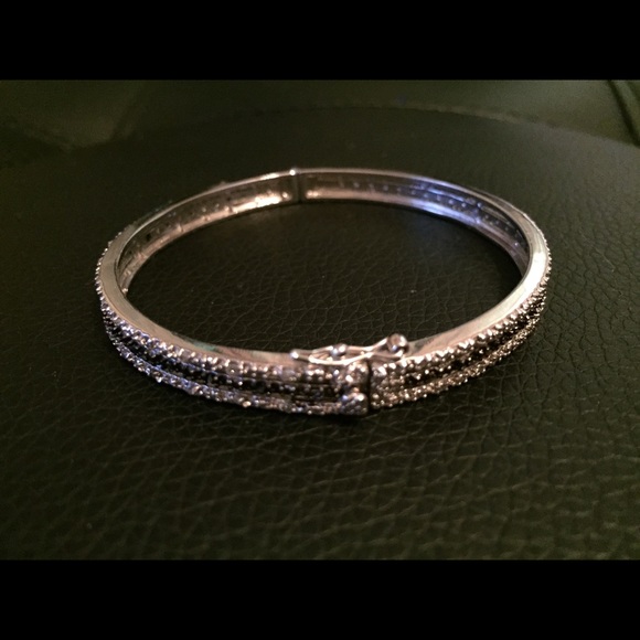 Sterling silver and chocolate diamond bracelet