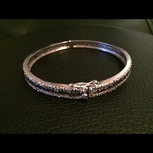 Sterling silver and chocolate diamond bracelet