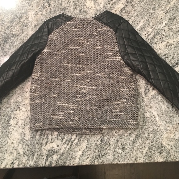 🍭HP🍭 MAX STUDIO faux leather tweed jacket 18M - Picture 3 of 5