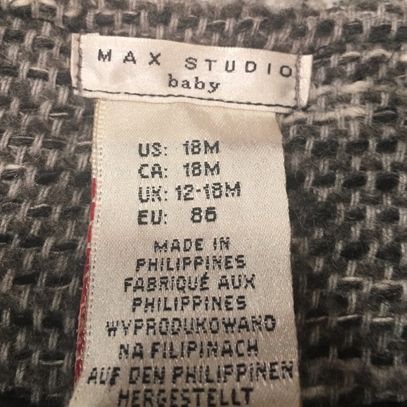 🍭HP🍭 MAX STUDIO faux leather tweed jacket 18M - Picture 5 of 5