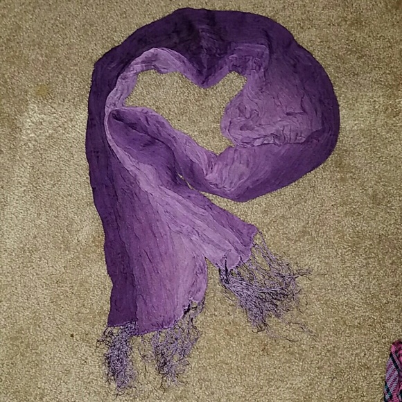Purple light weight scarf ombre with tassels