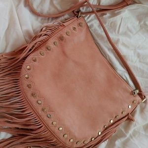 Antik Kraft Blush fringe purse