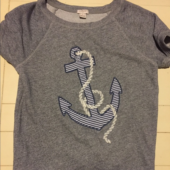 Jcrew anchor shirt sleeve sweatshirt
