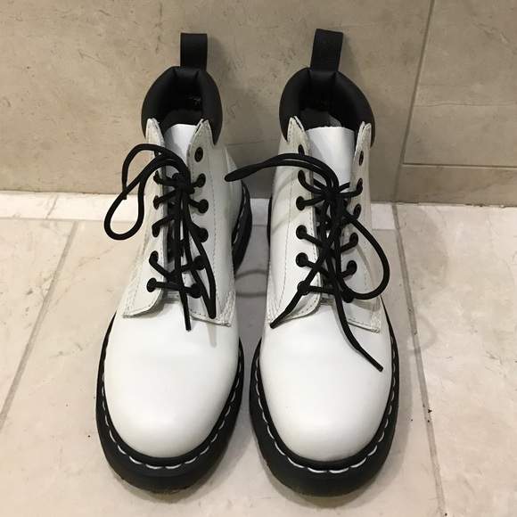 Dr. Martens white leather boots