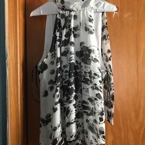 Black and white floral formal shirt