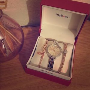 Style & Co. Silver-tone Bracelet Watch Set