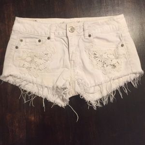 American Eagle white denim shorts - size 2