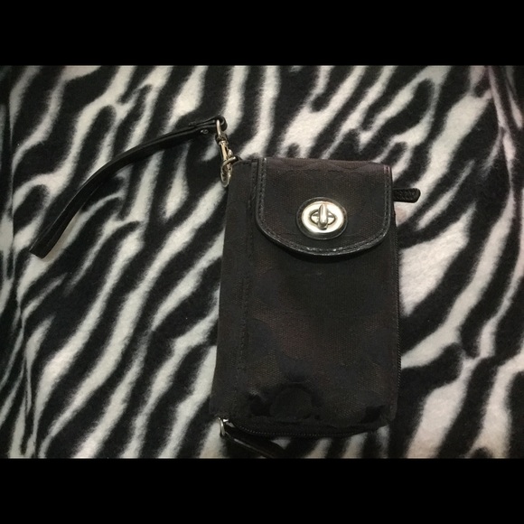Black Coach wristlet - Picture 1 of 4