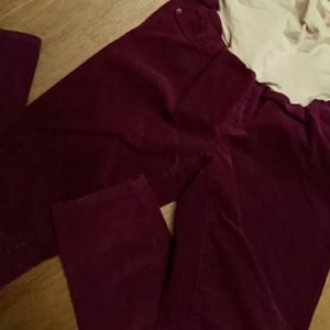 Beautiful Corduroy wine/burgundy skinny maternity