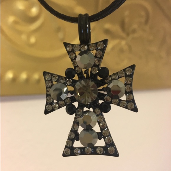 Black cross necklace