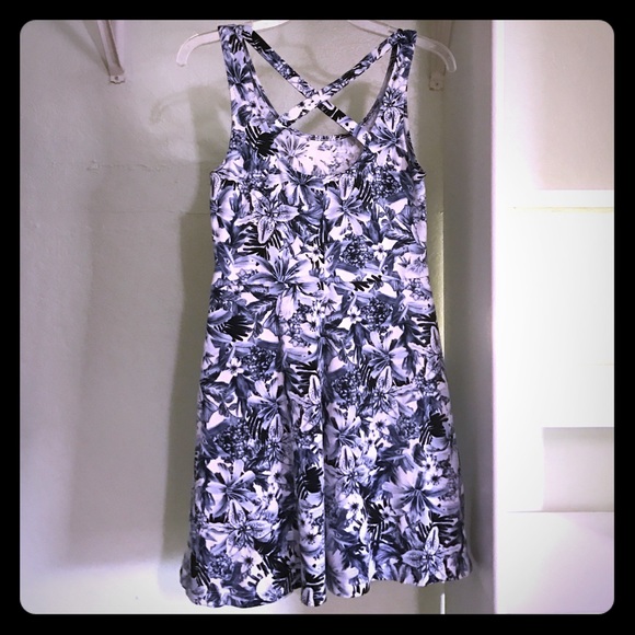 Blue floral flowy dress