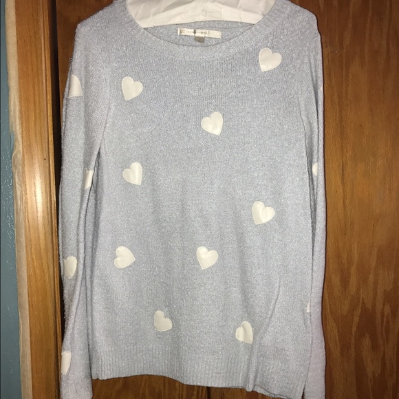 Blue and white hearts sweater