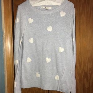 Blue and white hearts sweater