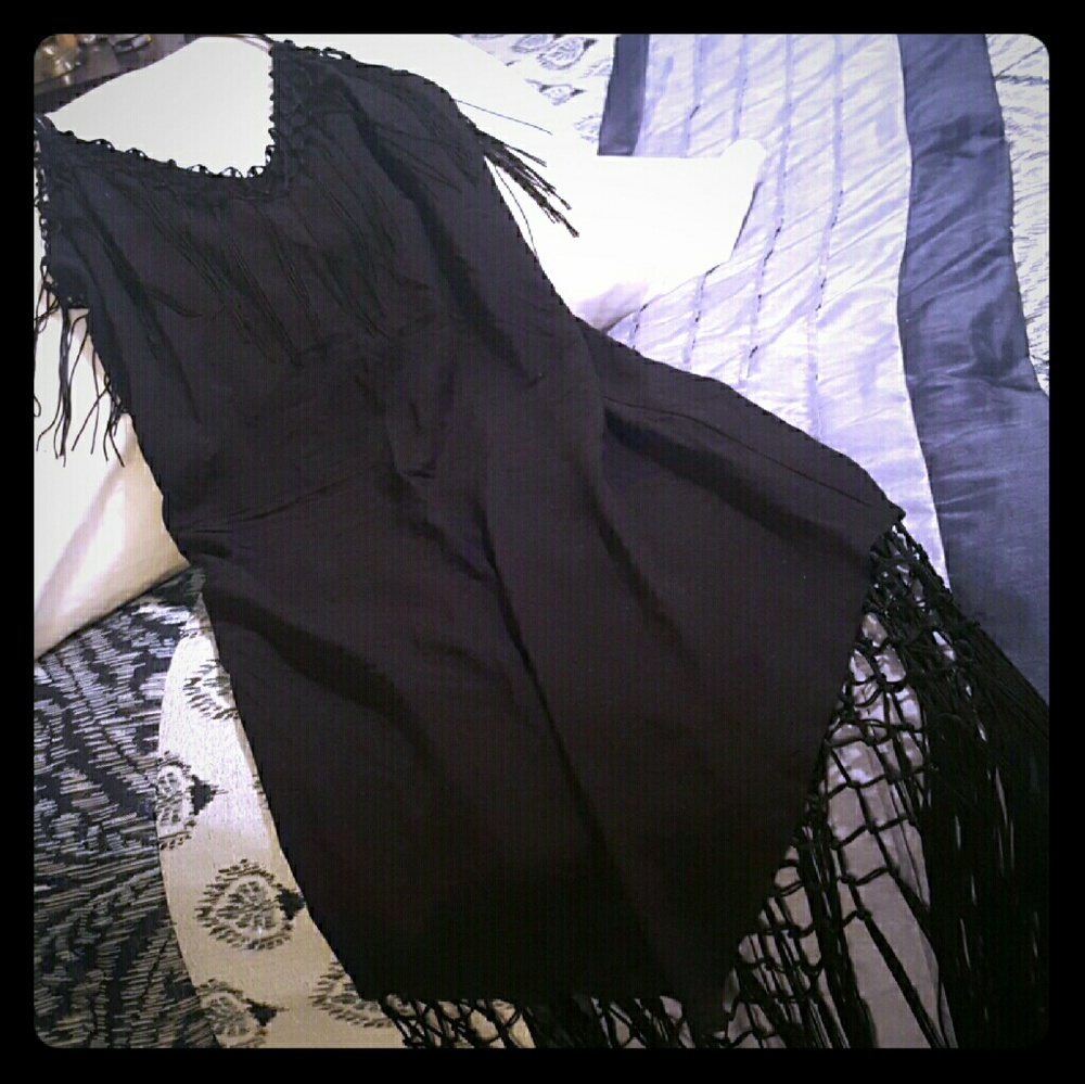GUESS Los Angeles Black Fringe Dress