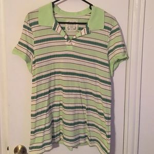 Old Navy Green Striped Polo